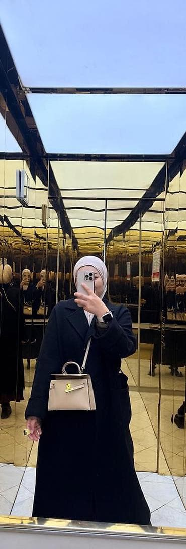 Личные вещи: Пальто, Классика, Зима, Длинная модель, С поясом, L — 1