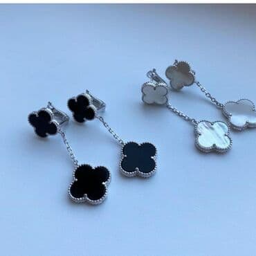 свадебное платье для высокой невесты: Серебряные серьги, Проба 925, Женские, Новый — 1