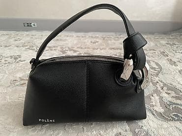 шакек серебро: Сумка Polène – компактная модель в черном цвете из натуральной — 2