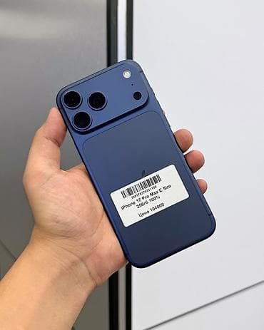 Мобильные телефоны и аксессуары: IPhone 17 Pro Max, Новый, 256 ГБ, Blue Titanium, Защитное стекло, Чехол, Кабель, В рассрочку, 100 % — 2