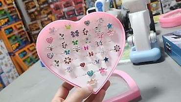 Набор детских колец в подарочной коробочке-сердце. - В комплекте