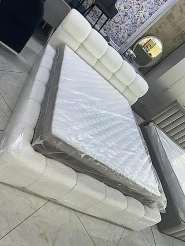 2х яростный кровать: Двуспальная кровать, С мягким изголовьем, длина - 200 см — 2