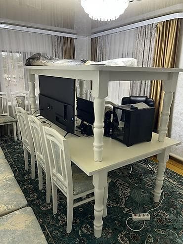 Стол и стул для зала, Новый, Самовывоз, цвет - Белый at lalafo.kg Стол и стул для зала, Новый, Самовывоз, цвет - Белый