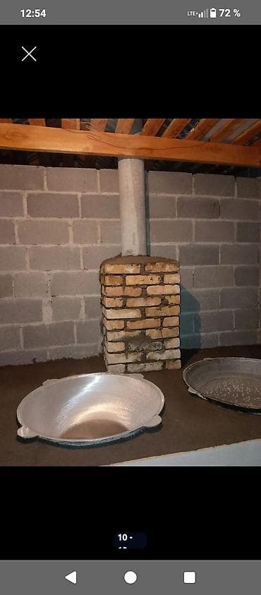 Печь под казан/тандыр из кирпича - Кирпичная варочная поверхность с