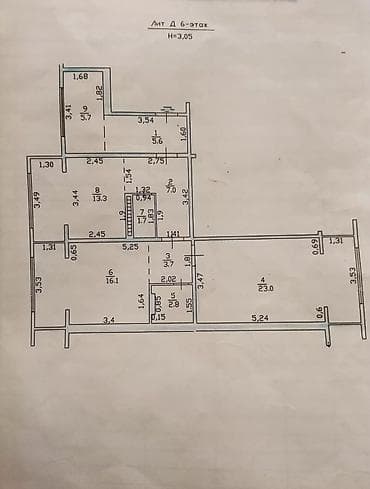 новый автовакзал: 3 комнаты, 79 м², Восточный (старый) автовокзал 106 серия, 6 этаж, Косметический ремонт — 2
