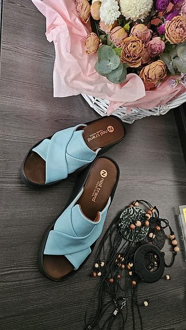 обувь школьная: Сабо, 37, Новый, цвет - Голубой — 1