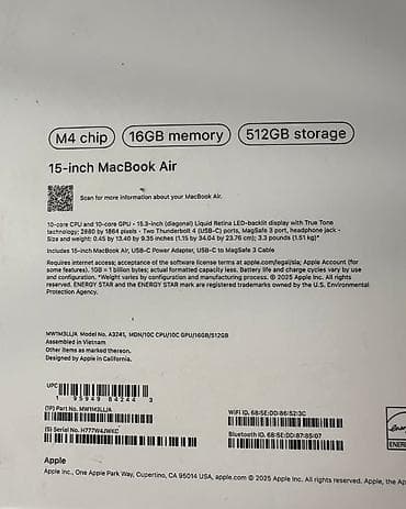 Ноутбуки Apple (MacBook): 🔥💻 MacBook Air 15” (M4) — компактная мощность нового поколения 💰 — 1