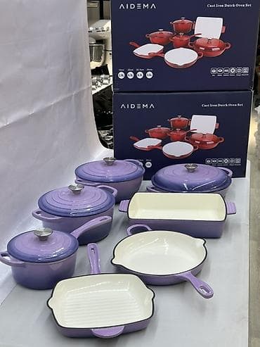 нутрия мясо: Чугунный набор посуды AIDEMA 7 в 1 с эмалированным покрытием Color — 6