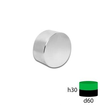 из серебра: Параметры: Неодимовый магнит диск 60х30 мм: • Диаметр - 60 мм. • — 2