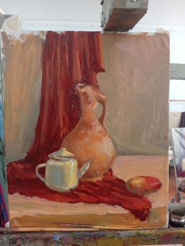 живопись современных художников: Живопись на картоне, авторская работа художника Умар Раджабов, вместе — 3