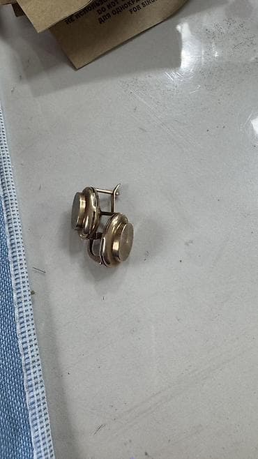 золото серьги: Запонки мужские, винтажный дизайн - Материал: металл с тёплым — 1