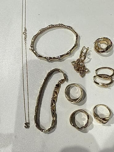 Свадебные платья и аксессуары: Набор украшений, Проба 585, Новый, Цвет металла: Желтый — 5