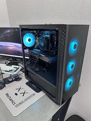 gaming computer: Компьютер, ядер - 6, ОЗУ 16 ГБ, Для несложных задач, Б/у, AMD Ryzen 5, NVIDIA GeForce RTX 4060, NVMe — 5