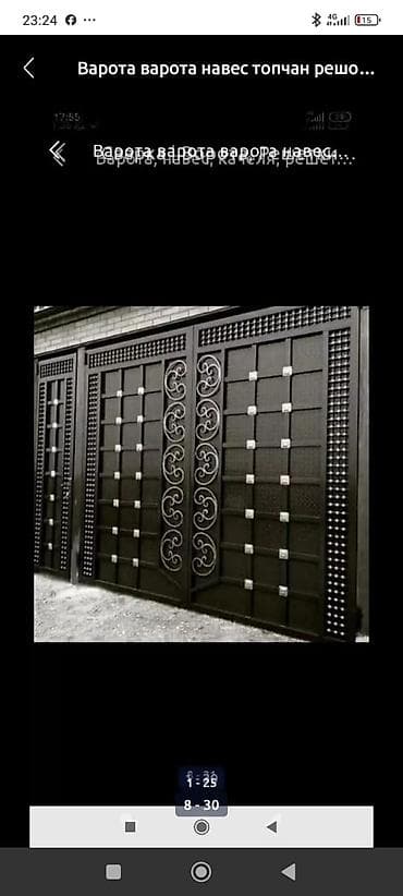 Кованые распашные ворота из металла. - Материал: сталь, лист и — 1