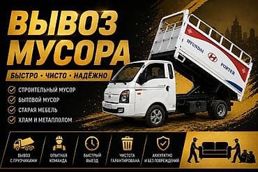 Заказать Хендай портер, Вывоз бытового мусора, C грузчиком