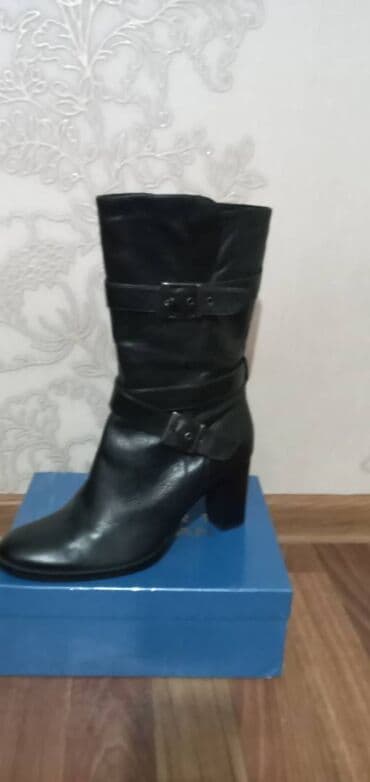 Киреге берилүүчү кийимдер: Сапоги женские черные, новые, натуральная кожа, произвоство Германия — 2