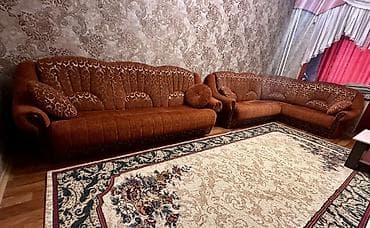 Мебель: Комплект мягкой мебели в классическом стиле: прямой диван + угловой — 2