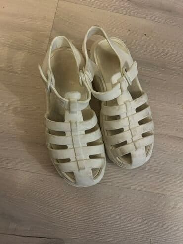 прокат национальных костюмов для детей: Сандалии-желе (желейки) унисекс, белые.38 - Материал: мягкий — 1