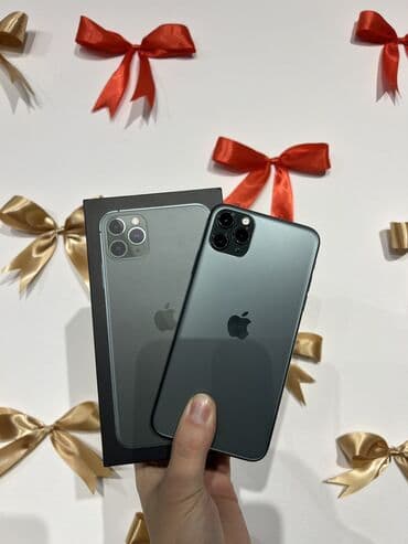 IPhone 11 Pro Max, Б/у, 256 ГБ, Зеленый, Чехол, Коробка, 100 %