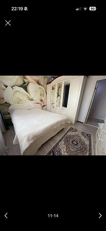 купить туалетный столик: Спальный гарнитур, Б/у, Двуспальная кровать, Шкаф, Комод, цвет - Белый — 2