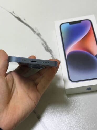 redmo note 11 pro: IPhone 14, Б/у, 128 ГБ, Голубой, Чехол, Кабель, Коробка — 5