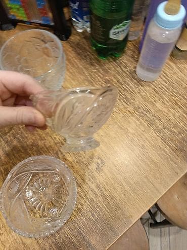 набор для компота: Набор винтажной стеклянной посуды для десертов и подачи. В комплекте — 6