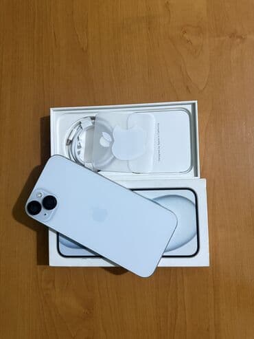 телефон 9а: IPhone 15 Plus, 128 ГБ, Blue Titanium, Защитное стекло, Чехол, Коробка — 1