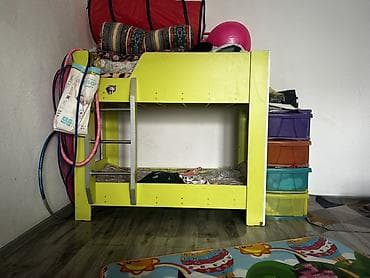 Двухъярусная детская кровать, ЛДСП, цвет - Зеленый