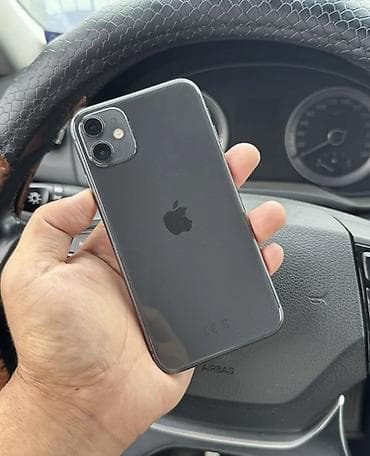 IPhone 11, Б/у, 128 ГБ, Black Titanium, Защитное стекло, Чехол, 100 %