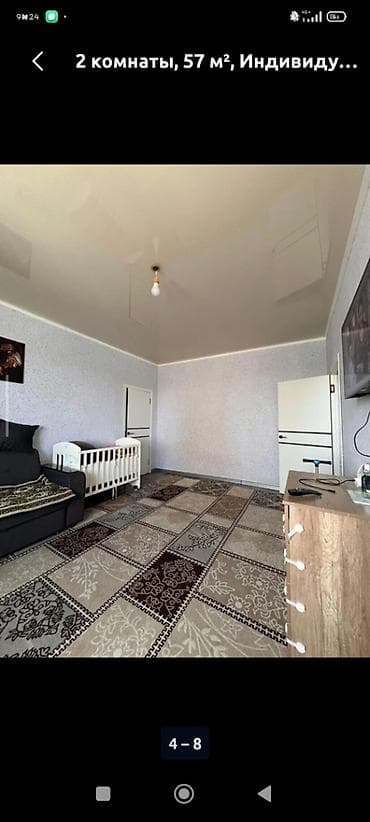 osh flat: 2 комнаты, 56 м², Индивидуалка, 5 этаж — 4