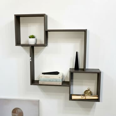 шкафы и стеллажи: Полка навесная P009 (Дуб серо-коричневый) Большая прямоугольная полка — 1