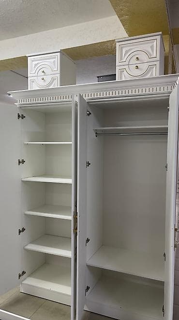 Уктоочу бөлмө гарнитурлары: Уктоочу бөлмө гарнитуру, Жаңы, Матрас, Тумба, Эки ярустуу керебет, МДФ, Акысыз жеткирүү, түсү - Ак — 2