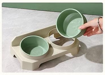 миски для животных: Двойная миска для кошек и собак на подставке с наклоном 15° - — 5