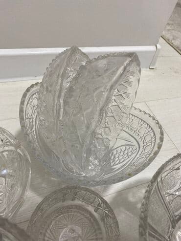 набор для перемещения мебели: Набор из прозрачного резного стекла/хрусталя с классическим гранёным — 6