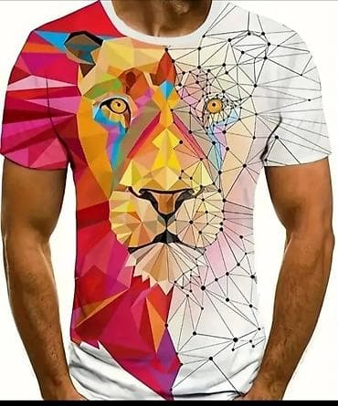 надпись на футболке: Мужские футболки с яркими 3D‑принтами
размер l
Ткань полиэстер — 4