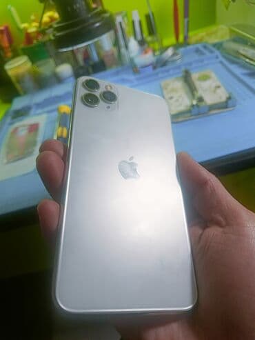 использованный ноутбук: IPhone 11 Pro Max, Б/у, 64 ГБ, Matte Midnight Green, Защитное стекло, Кабель, Коробка, 100 % — 1