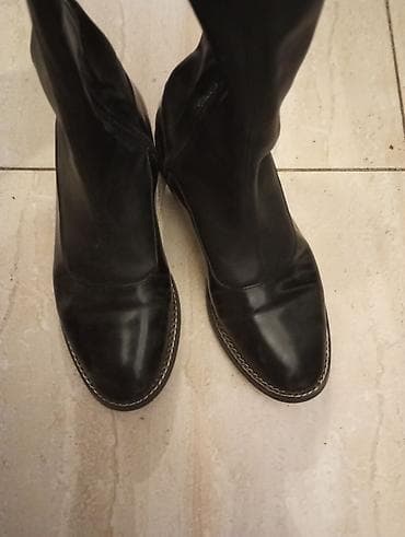 Атайын кийим: Высокие женские сапоги-чулки, черные. - Материал: натуральная кожа — 2