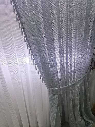 Комплект штор, Сатин, С тюлем в комплекте, Готовое изделие, Для спальни