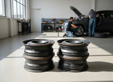 r17 мекаб: Колеса в сборе 205 / 55 / R 16, Лето, Б/у, Комплект, Легковые, Железные, отверстий - 5 — 1