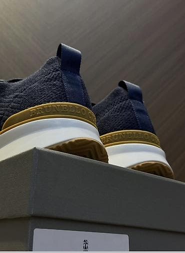 nike react: Кроссовки Brunello Cucinelli, темно‑синие - Верх: трикотажный knit с — 2