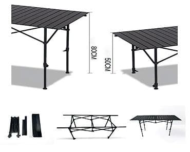 раскладная парта: Складной походный стол, Новый, Другой материал, цвет - Черный — 3