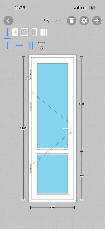 Пластиковая дверь (ПВХ) с остеклением - Общая высота: 2180 мм - lalafo.kg да Пластиковая дверь (ПВХ) с остеклением - Общая высота: 2180 мм -