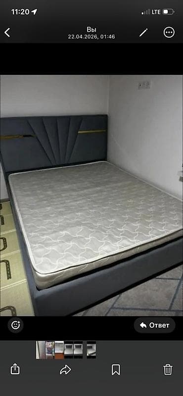 Двуспальная кровать, С матрасом, длина - 200 см