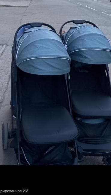 коляска для путешествий: Коляска, цвет - Голубой, Б/у — 3