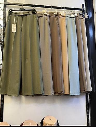 палаццо брюки: Женские широкие брюки-паладины с завышенной посадкой и стрелками — 1