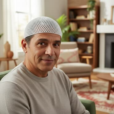 Айымдардын кийими: Шапке, Тор сызыгы менен, Пахта, Токулган модель — 2