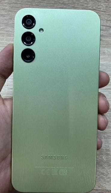 j 7: Samsung Galaxy A14, Б/у, 128 ГБ, цвет - Зеленый, 2 SIM — 2