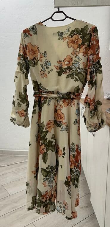 шифоновые платья больших размеров: Повседневное платье, Лето, Длинная модель, Шифон, Турецкое, S, M — 4