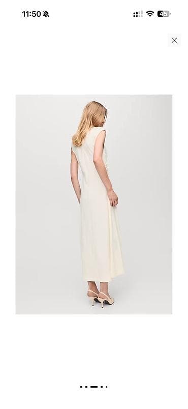 zara mango: Платье MANGO из лиоцелла с акцентом на талию и вытачками Размер М - — 3