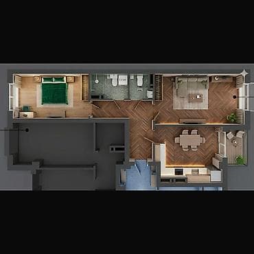 2 комнаты, 64 м², Технопарк Элитка, 2 этаж, ПСО (под самоотделку) — 6